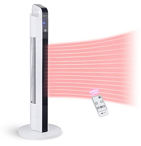 PureMate Fan Heater, Ceramic Tower Fan Heater with Digital LED Display,  Built-in Thermostat, 2 Heating Levels (2000W / 1300W), Automatic  Oscillation, 0-8H Timer u0026 Remote Control : Amazon.co.uk: Home u0026 Kitchen