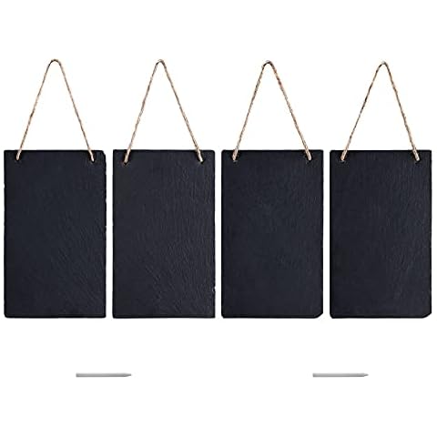 Navaris Set of 4 Hanging Slate Chalkboards Cover
