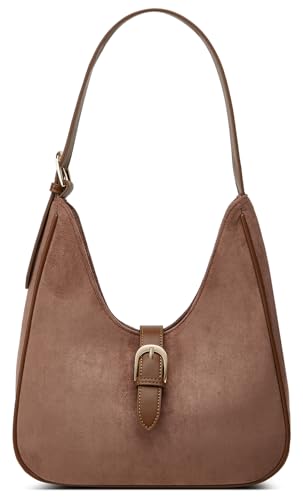 Bolso Retro de Gamuza para Mujer de Hombro, Café miniatura 1