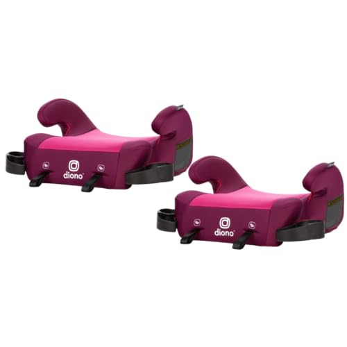 Image of Diono Solana 2 XL Pack of 2 2022, Dual Latch Connectors, Lightweight Backless Belt-Positioning Booster Car Seat, 8 Years 1 Booster Seat, Pink