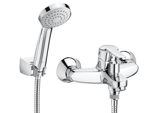 Roca,Victoria,Grifería monomando exterior baño-ducha con inversor automático, ducha de mano, flexible de 1,70 m. y soporte de ducha articulado,A5A0125C02