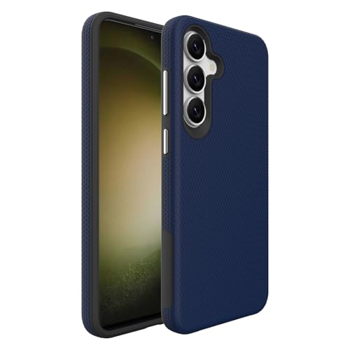 Image of NOXO Ultra-Hybrid Triangle Back Case Cover for Samsung Galaxy S25 Fe, | Shockproof Design | Camera Protection | Soft TPU & Rugged PC | Bumper Case Cover for Samsung S25 Fe, (Prussian Blue)