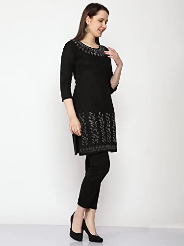 Image of FNOCKS Women's Fleece Velvet Fabric Kurta Palazzo Set with Pocket
