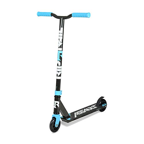 Riprail Assault Stunt Scooter Finished in Black/Blue with Alloy Deck and ABEC-7...
