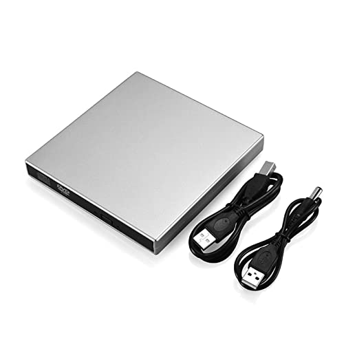 Lectora de DVD externa USB 2.0 plateada portátil