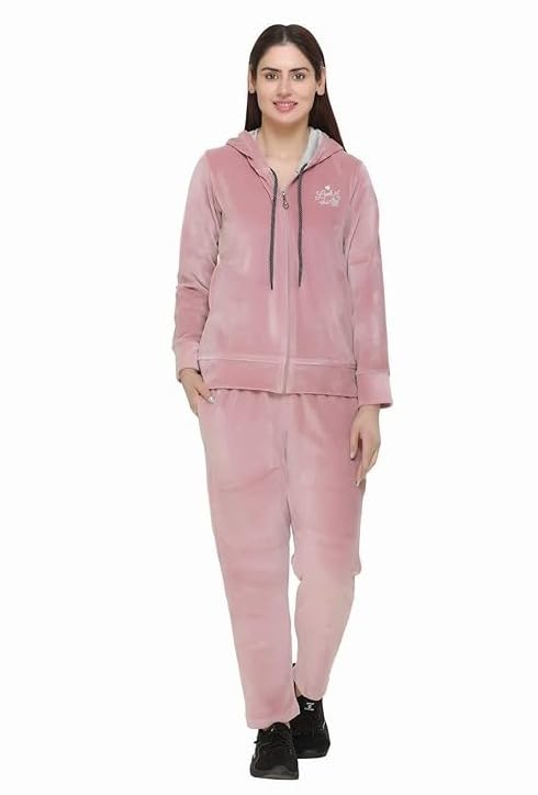 hrikshika fashion Women'S Stylish Velvet Track Suit for Winter Wear Night Suit With Pockets-picture-21