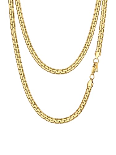 PROSTEEL Collana da Uomo catena scatola piatta 45 cm larghezza