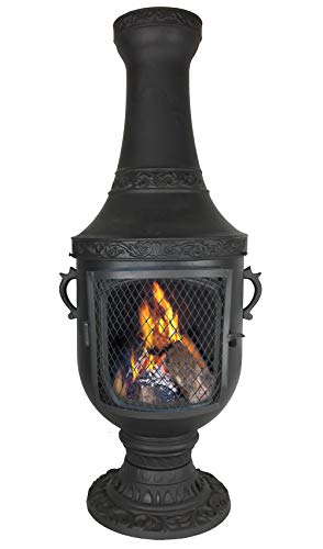 The Blue Rooster CAST Aluminum Venetian Chiminea with Gas kit and 10' Hose
