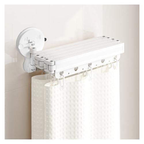 Barre de douche pliable à 5 volets avec fixation murale réglable sans perçage