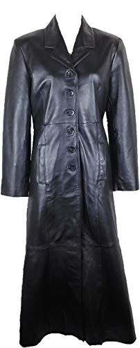 UNICORN Mujeres Genuino real cuero chaqueta Estilo clásico Gabardina Abrigo largo longitud...
