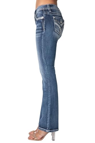 Miss Me Women's Winter Lace Faux Flap Pocket Mid-Rise Bootcut Jeans3