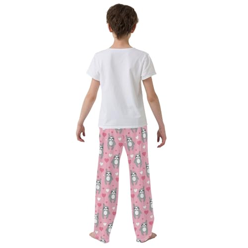 Sloth with Love Balloon Boys Long Pants Soft Trousers Elastic Waist Kids Lounge Bottoms with Pockets S-XL3