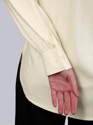 Image of Urbano Fashion Women's Modal Viscose Full Sleeve Regular Fit Casual Solid Shirt with Mandarin Collar