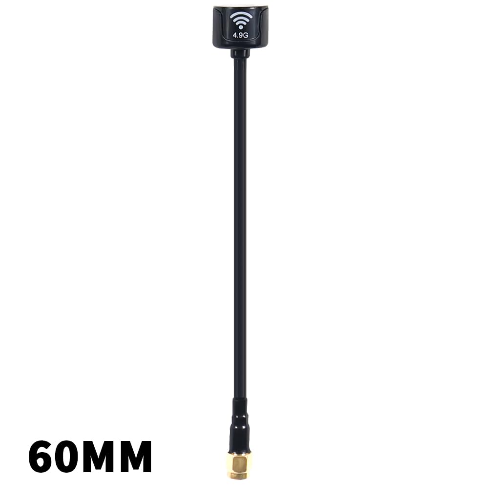 QWinOut 4.9-G Antenna FPV SMA RP-SMA Image Transmission Aircraft Antenna for RC Racing Drone Quadcopter (Black 60mm SMA)