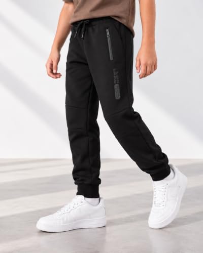 Image of Alan Jones Clothing Boys Solid Joggers Trackpant | Ribbed Hem & Waist | Drawstring Closure | Sizes 5-16 Years | Heavy GSM Fabric