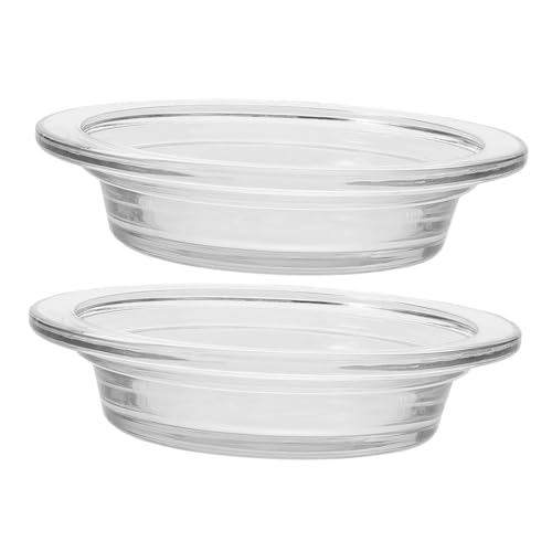 TOPPERFUN 2Pcs Replacement Wax Heating Tray, 4.5in Glass Aromatherapy Tray Candle Heating Bowl, Wax Warmer Replacement Tray Oil Warmer Tray, Wax Melting Tray Wax Tray for Lamp Wax Melting Heating