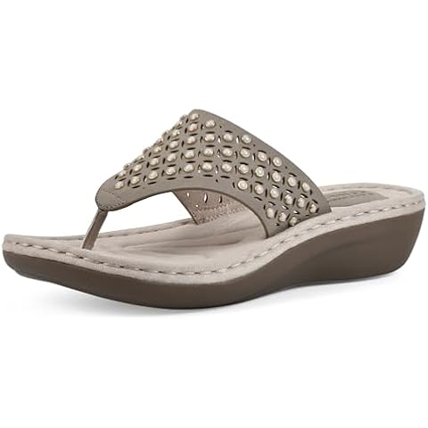 CLIFFS BY WHITE MOUNTAIN Women's Camila Flip-Flop in Taupe Cover