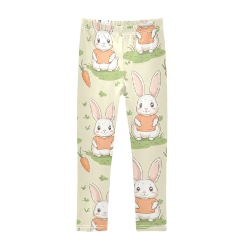 Rabbit Cute Girls Leggings,Workout Leggings for Girls Toddler Athletic Legging Size for 3-10T