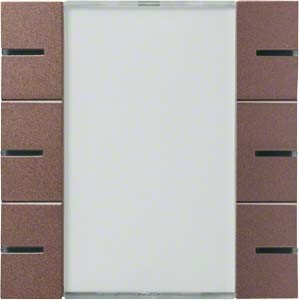 Interruptor KNX de tres funciones Hager WYT368 en bronce con iluminación LED para salones