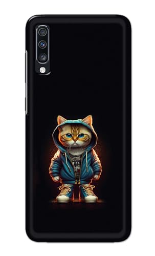 Image of PRINTFIDAA Printed Hard Back Cover Case for Samsung Galaxy A70 | Samsung Galaxy A70s Back Cover (Hipster Cat) -112