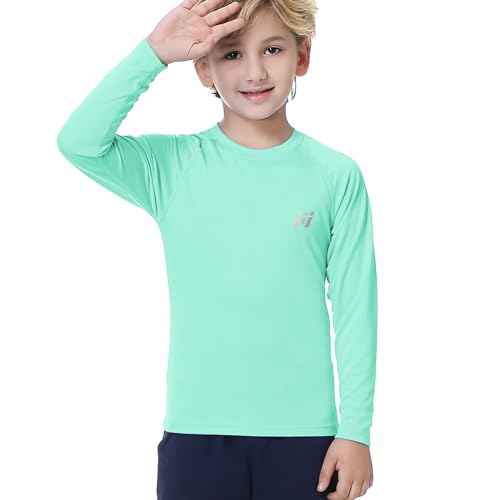 GarBull Kinder UV Shirt UPF50+ Schwimmshirt Badeshirt Langarm Schnelltrocknend Rashguard Rash Vest für Jungen