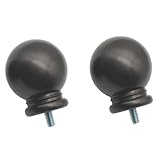 2pcs End Cap Finials for Curtain Rods 5/8' Curtain Rod End Caps Round Drapery Rod Finials with M5 Screws (Light Brown)