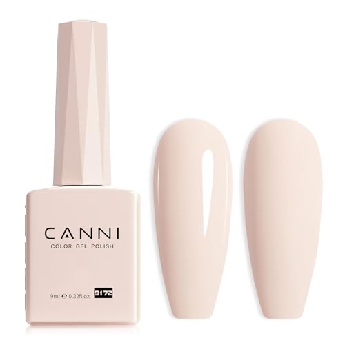 Image of CANNI Nude Pink Gel Nail Polish, 1Pcs Pink Nude Gel Polish Light Color Soak Off U V Nail Manicure Salon DIY at Home