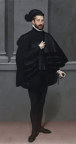 Tableaux Posters Impression Toile Chevalier en noir de Battista Moroni Décoration Murale 60x90