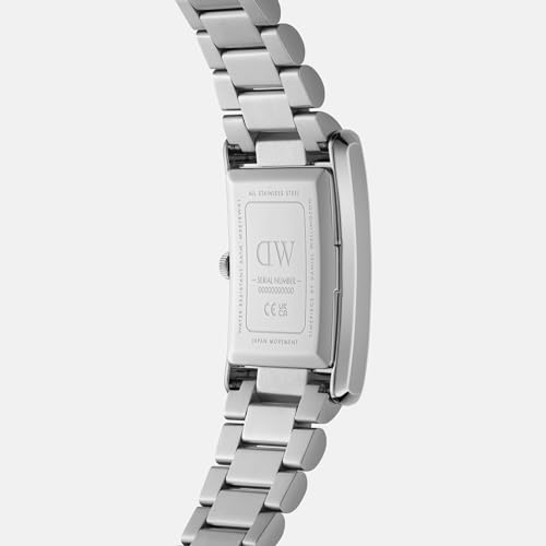 Image of Daniel Wellington Bound Analog Watch for Women with White Rectangle Dial & Silver Stainless Steel Bracelet Band Water Resistant Women's Wrist Watches - DW00100700K