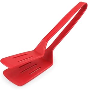 Silicone Kitchen Tongs 11 Inch Premium Stainless Steel Barbecue Clamp Multipurpose BBQ Clamp Spatula for Gripper Bread Clip/Fried Steak Clamp/Flipping Fish/Beefsteak Turner Flipper