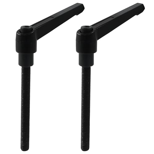 Image of 2Pcs Adjustable Clamping Lever Handle M8 x 80mm Male Thread Adjustable Handles Push Button Ratchet Lever Knob Rotating Screw Handles Bolts with Locking Lever