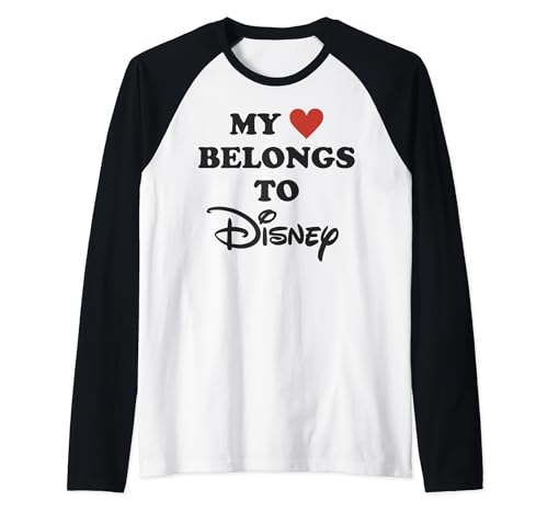 T-shirt raglan Disney My Heart Belongs To Disney pour femme et homme