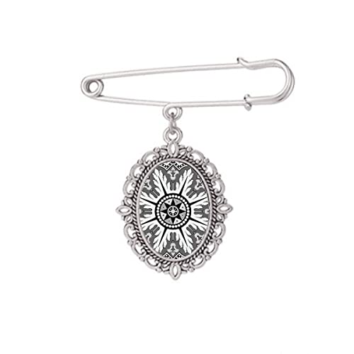 Broche style arabe noir et blanc pour ajuster une robe ou un grand châle