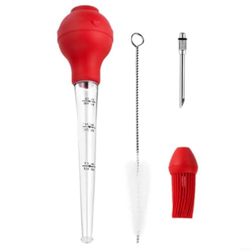 Tidgel Baster di tacchino, silicone, tipo paglia, tacchino al forno, per una distribuzione uniforme di succhi di tacchino e altre carni, compatto e lavabile in lavastoviglie (1 set)