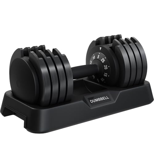 Yaheetech 5-in-1 Verstellbare Hanteln von 5 kg bis 25 kg Kurzhanteln 1-Sekunde-Schnelleinstellung Gewichtsstufen Hanteln für Home-Gym Schwarz