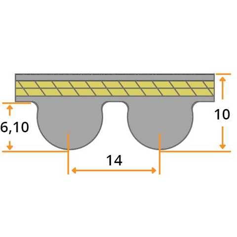 Correa dentada HTD 1400-14M-40mm