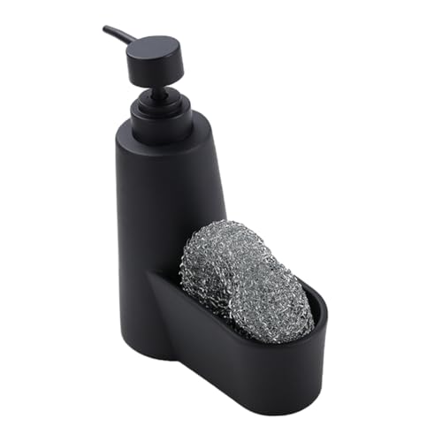 SAFIGLE キッチン用ソープディスペンサー スポンジホルダー付き 大容量 詰め替え簡単 手動ポンプ式 台所洗剤収納 食器用洗剤対応 シンプル