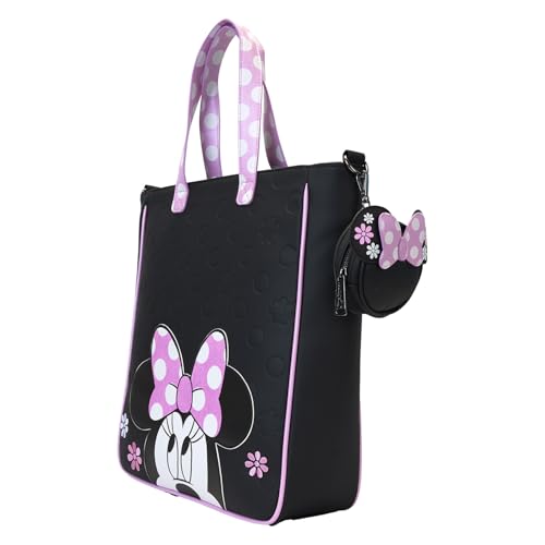 Image of Loungefly Disney Minnie Floral Rock The Dots Tote Bag with Coin Bag