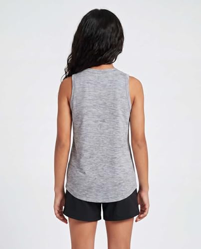Image of Real Essentials 4 Pack: Girls' Dry-Fit Active Tank Top - Gym Running Workout Athletic Shirt for Kids Teens Youth