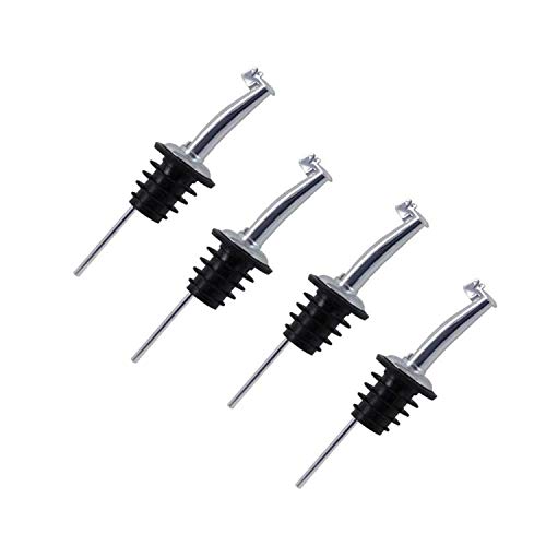 Vicsport - Vertedor de velocidad de acero inoxidable con tapa abatible para botellas de vinagre, licor de vino, aceite de oliva, jarabe de café, vinagre