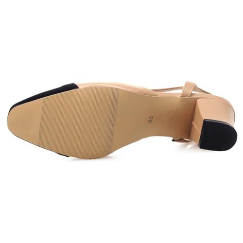 Women Retro Chunky Heels Sandals Slingback Work Shoes4