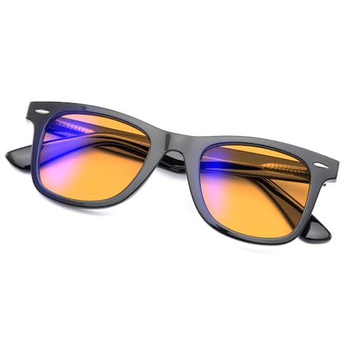 Image of 99% Blue Light Blocking Reading Glasses Women Men, Relieve Eye Strain, Sleeping Glasses, Amber Glasses