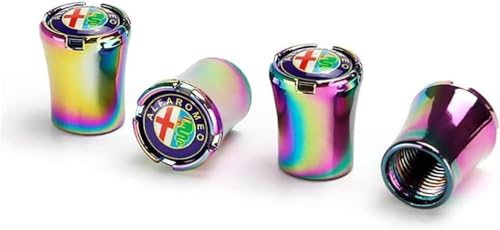 kykj 4 Stück Auto Ventilkappen für Alfa Romeo Giulietta 2010-2021, Luftventilkappen Anti-Rost Konservierungsmittel Auto Zubehör Korrosionsbeständig Zubehör