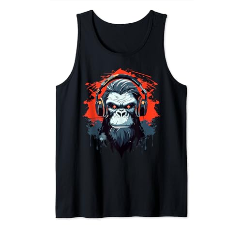 Neo-Pop Gorilla: Headphone Bliss Camiseta sin Mangas