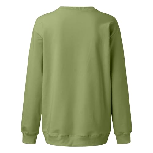 Image of Women Crew Neck Sweatshirts Fall Casual Oversized Sweat Shirts Long Sleeve Cute Preppy Sweatshirt Comfort Pullover
