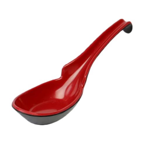 FSE 7100JBR Soba/Rice Spoon, 1 oz., 6-1/4" x 1-3/4", Two-Tone, Melamine, red/Black, Pack of 12