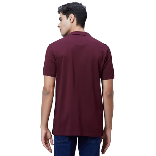 Image of Park Avenue Slim Fit Pure Cotton Print Pattern Polo Neck Casual T-Shirt