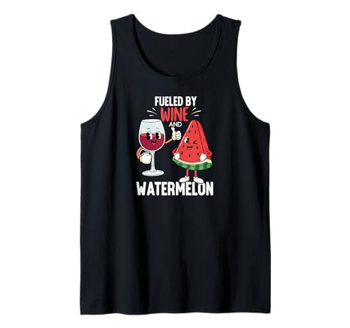 Fueled By Wine And Watermelon Funny Summer Cartoon Camiseta sin Mangas