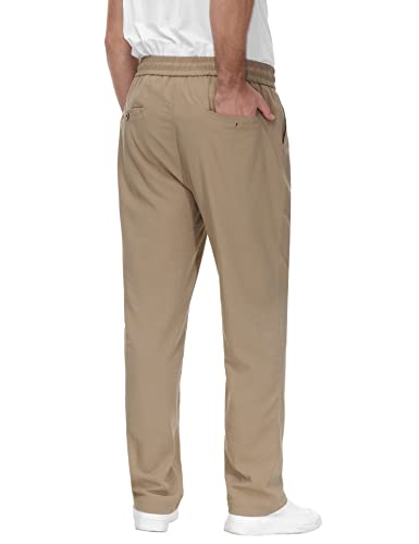 KTILG Linen Pants Men Casual 2025 Summer Beach Elastic Drawstring Waist Yoga Pants Travel Baggy Work Pant Pajama2