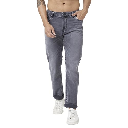 Image of Spykar Men's Ricardo Straight Fit Mid Rise Casual Jeans